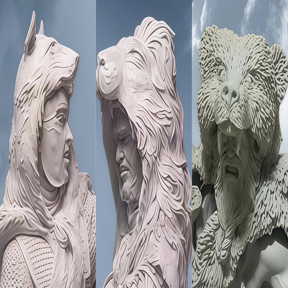 1/24 Tribal Warriors, 3 Figures, Resin Model Figure Kit, Fantasy Theme, Unassembled and Unpainted