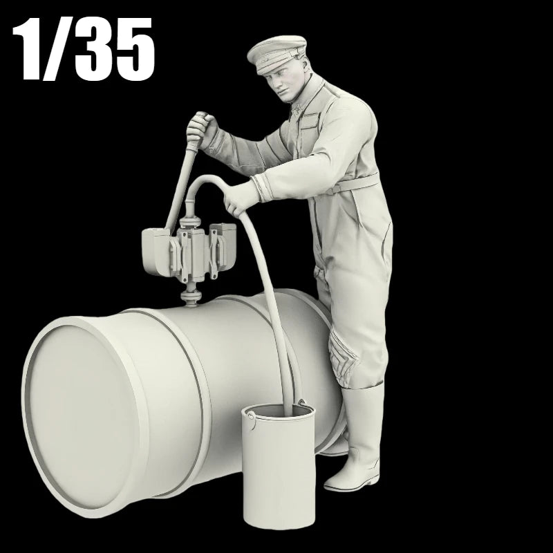 1/35 WWII German Soldier with Lantern, Resin Model Figure Kit, Unassembled and Unpainted