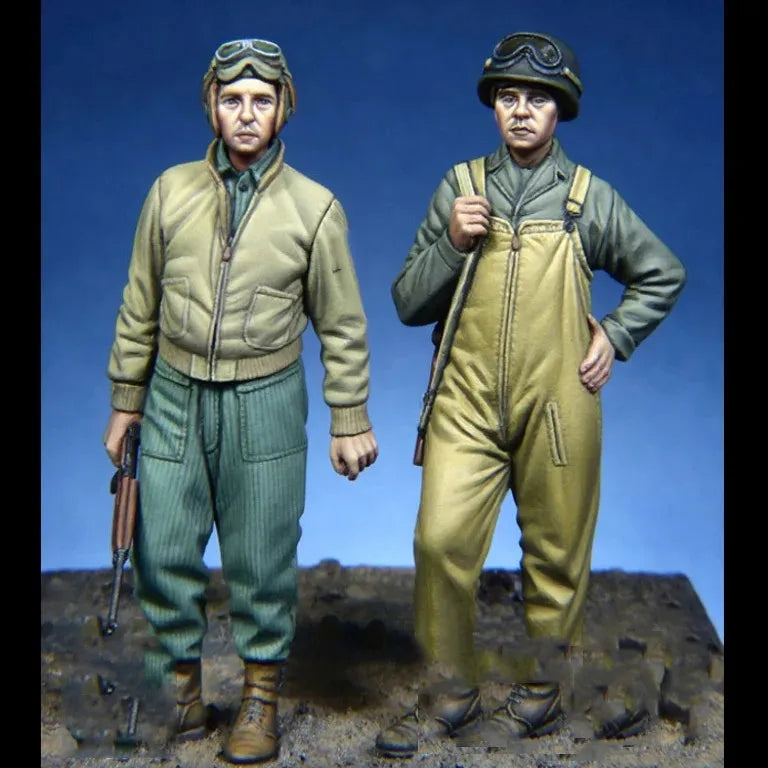 1/35 WWI Pilots, 2 Figures, Resin Model Figure Kit, Unassembled and Unpainted
