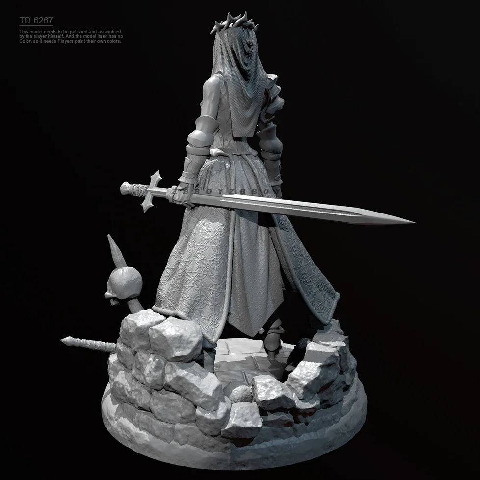 75mm Medieval Fantasy Warriors, 3 Figures, Resin Model Diorama Kit, Fantasy Theme, Unassembled and Unpainted