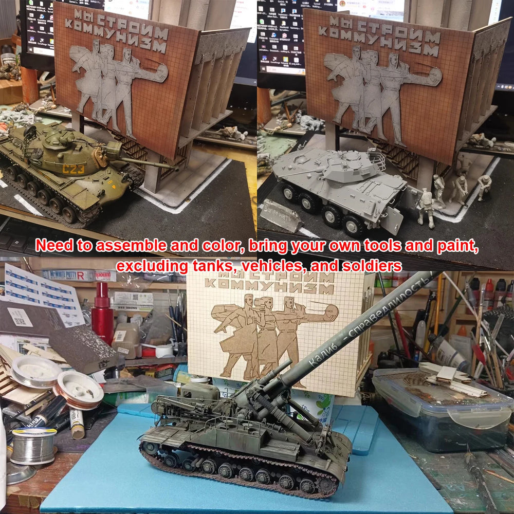 1/35 Cold War Soviet Military Base, Resin Model Diorama Kit, Unassembled and Unpainted