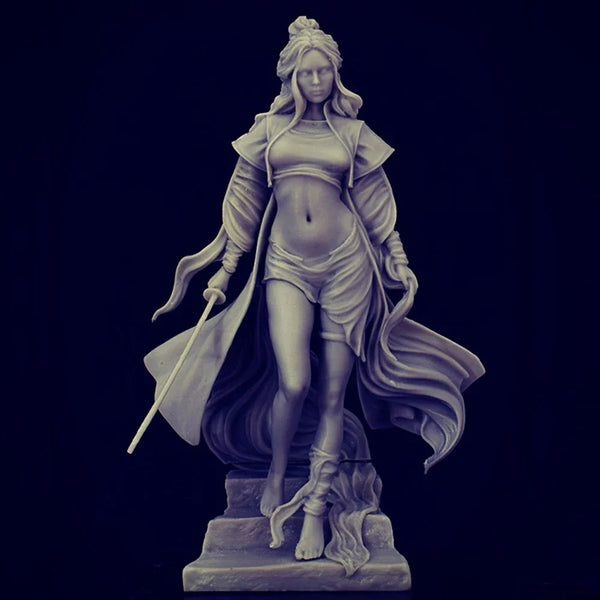 Female Swordsman Warrior, Resin Model Figure Kit, Fantasy Theme, Unassembled and Unpainted
