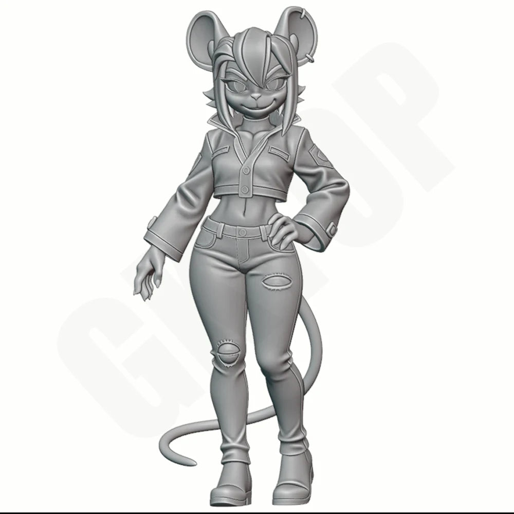 1/24 Anthropomorphic Mouse Character, Resin Model Figure Kit, Unassembled and Unpainted