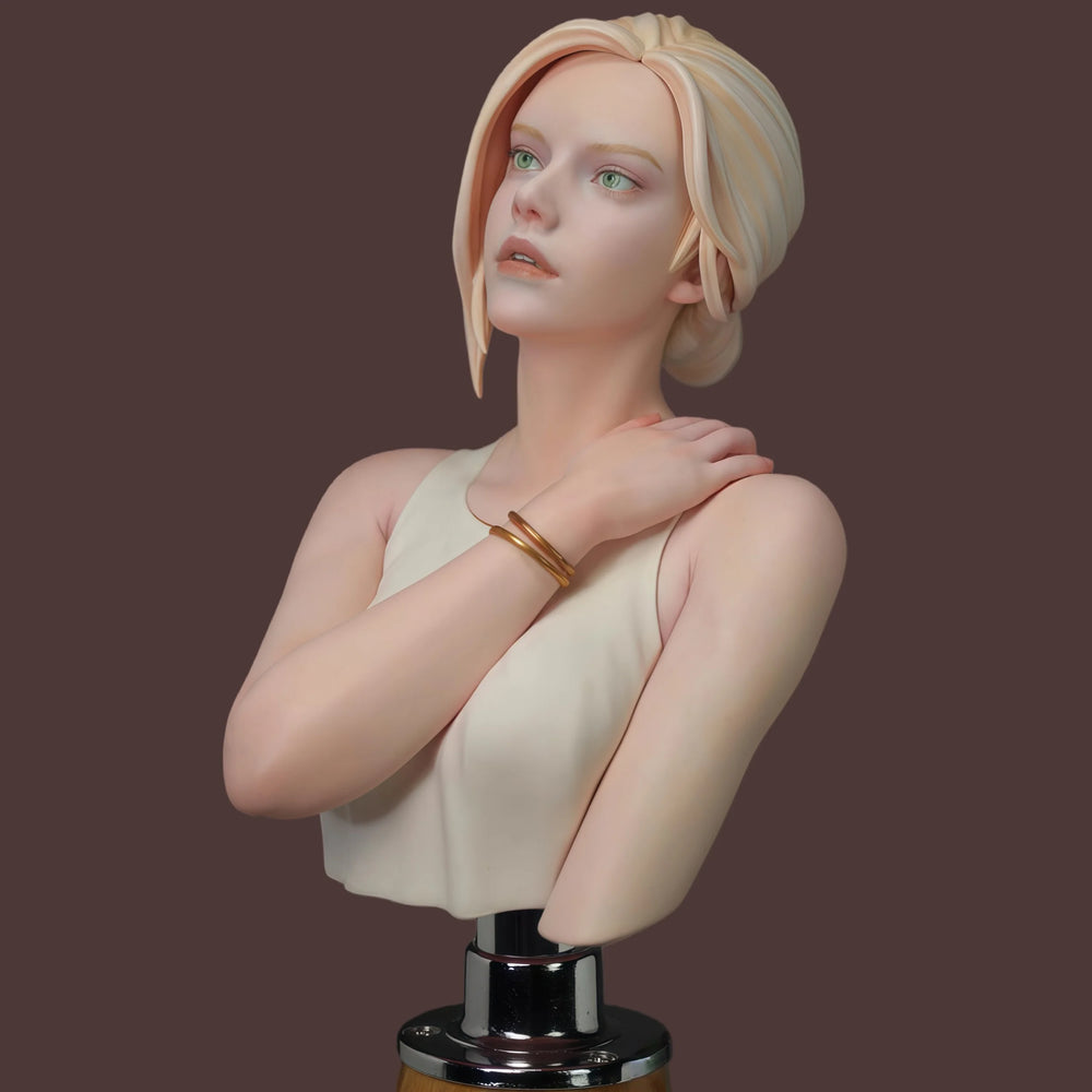 1/6 Female Portrait, Resin Model Bust Kit, Anime Theme, Unassembled and Unpainted