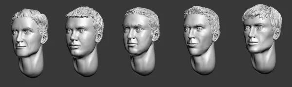 1/35 Modern Male Character Heads, 10 Figures, Resin Model Figure Kit, Unassembled and Unpainted