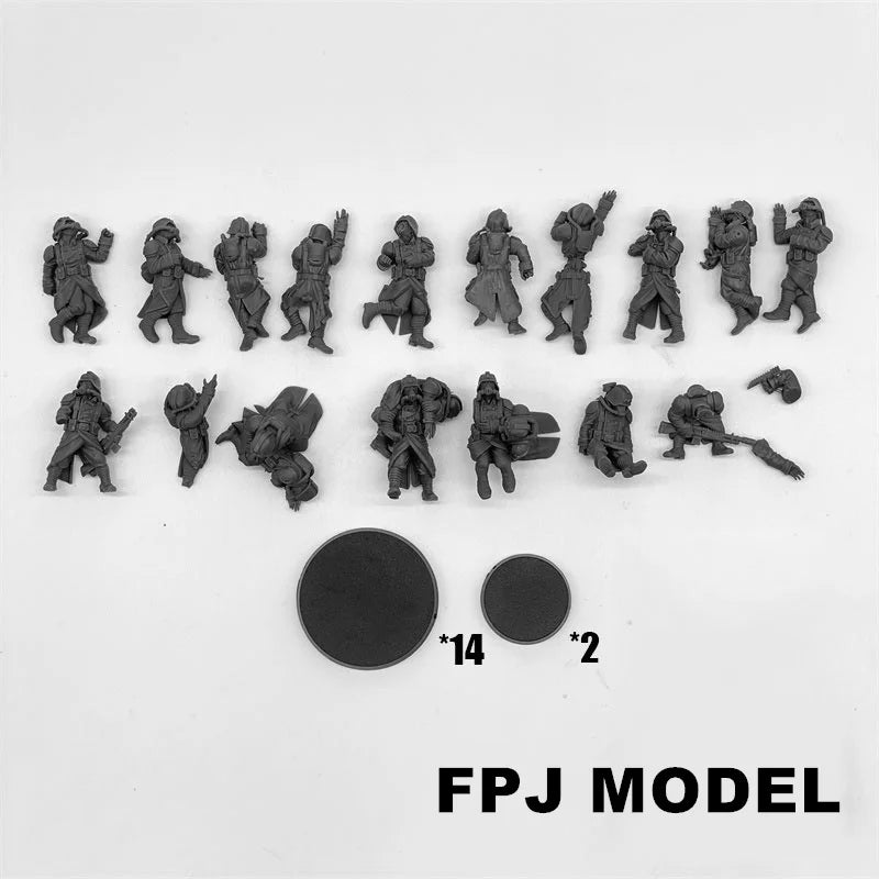 28mm Fallen Guard Medieval Fantasy, 50 Figures, Resin Model Figure Kit, Fantasy Theme, Unassembled and Unpainted