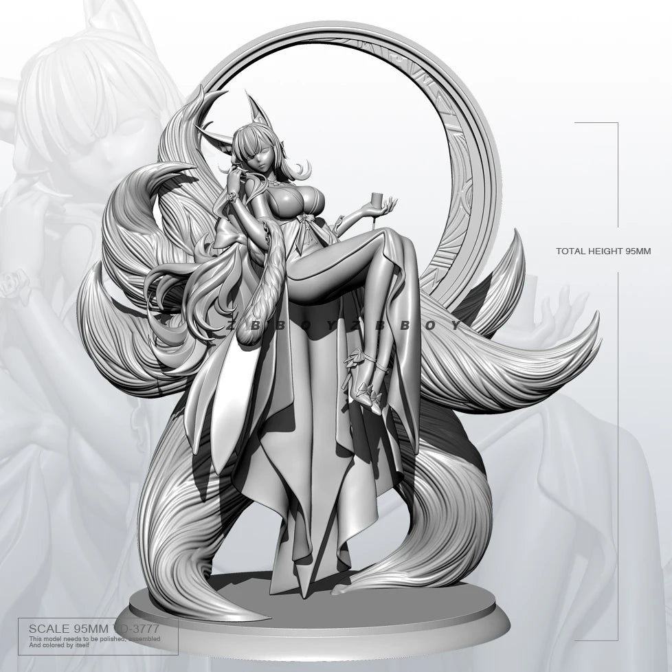 95mm Winged Warrior Sorceress, Resin Model Figure Kit, Fantasy Theme, Unassembled and Unpainted