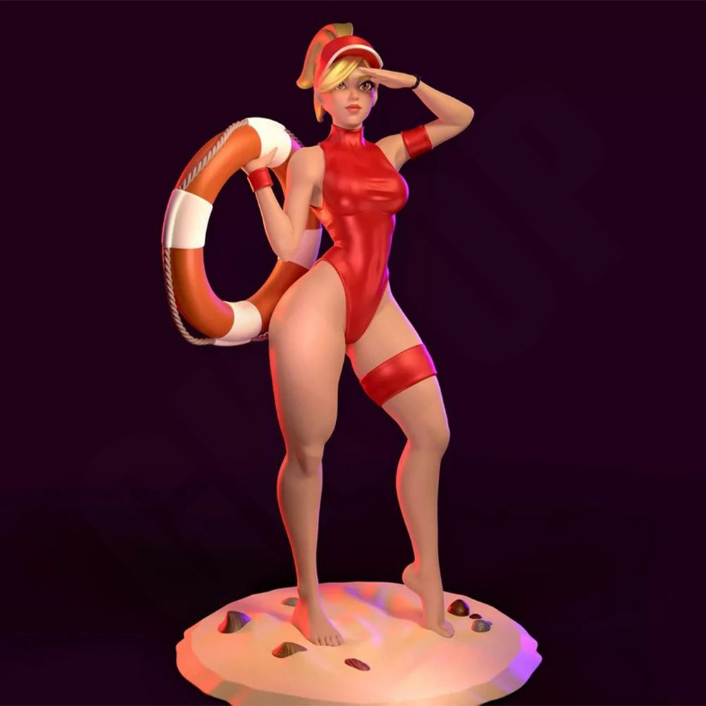 1/24 Modern Beach Lifeguard, Resin Model Figure Kit, Unassembled and Unpainted