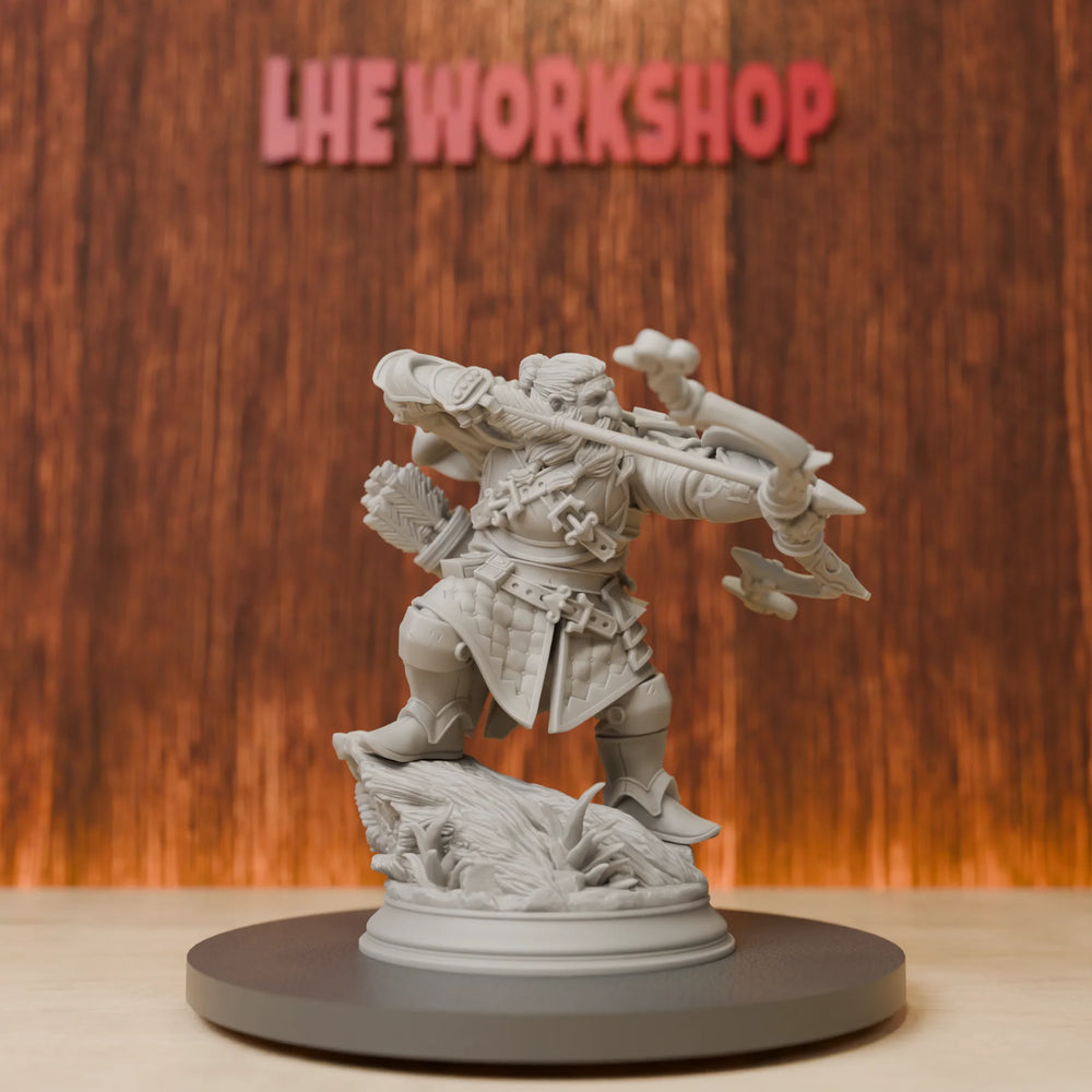 75mm Medieval Dwarf Archer Ranger, Resin Model Figure Kit, Unassembled and Unpainted