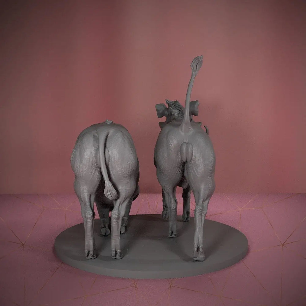 44mm Warthog Family, 3 Figures, Resin Model Creature Kit, Wildlife Theme, Unassembled and Unpainted