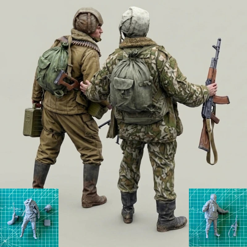 1/16 Modern Russian Internal Troops Squad, 3 Figures, Resin Model Figure Kit, Unassembled and Unpainted