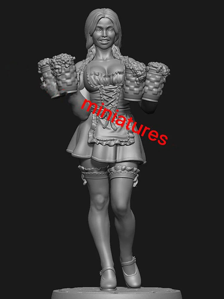 1/24 Warrior with Ornate Pauldrons, Resin Model Figure Kit, Fantasy Theme, Unassembled and Unpainted