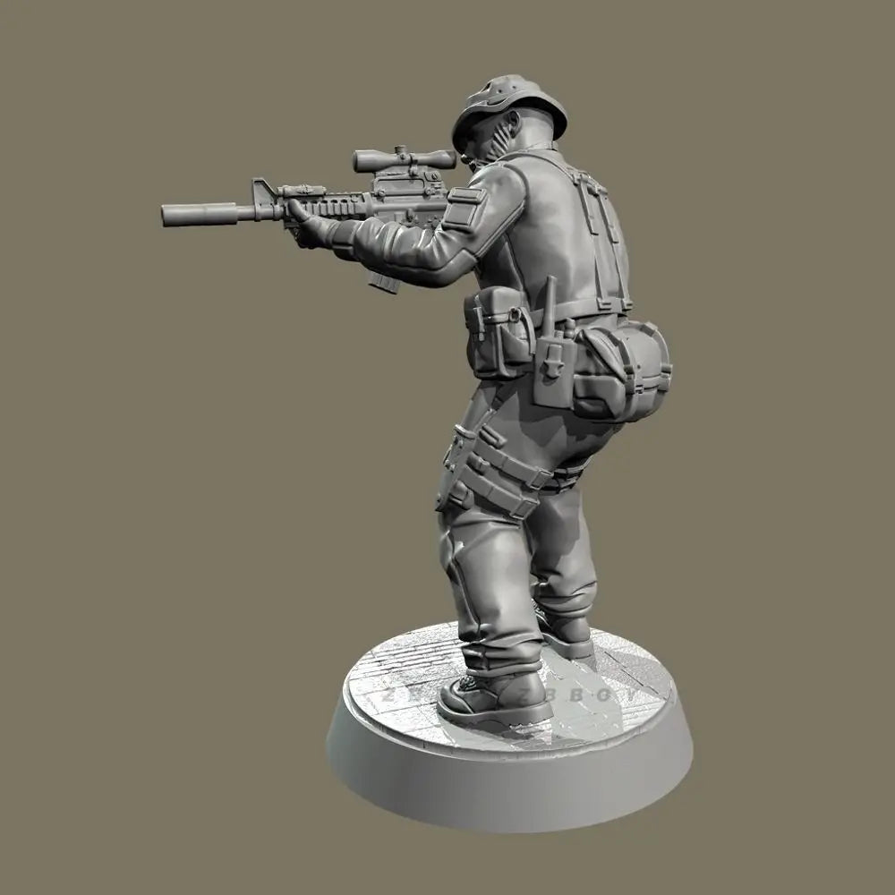 50mm Modern Special Forces Soldier, 3 Figures, Resin Model Figure Kit, Unassembled and Unpainted