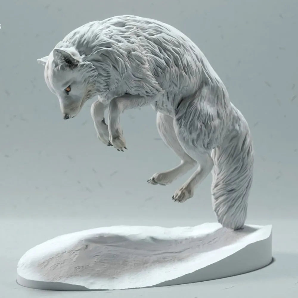 45mm Arctic Fox, Resin Model Creature Kit, Wildlife Theme, Unassembled and Unpainted