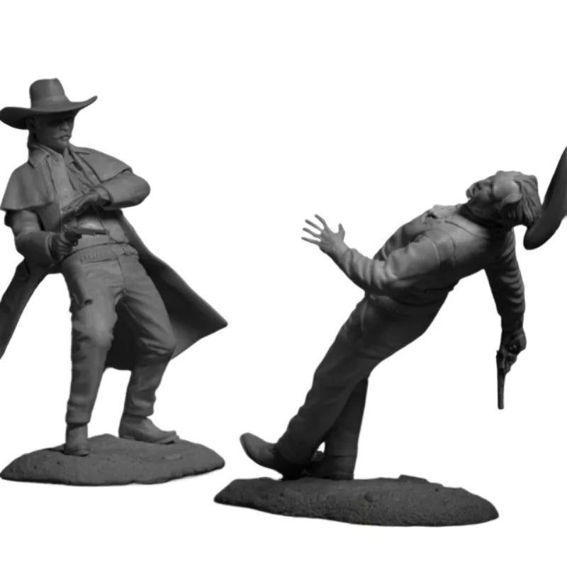1/24 American Civil War Western Cowboys Duel, 2 Figures, Resin Model Figure Kit, Unassembled and Unpainted