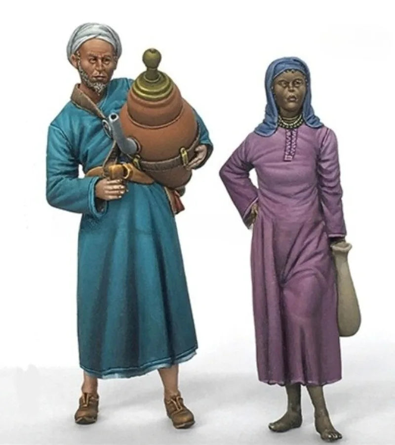1/35 Arab Woman and Water Carrier, 2 Figures, Resin Model Figure Kit, Historical Theme, Unassembled and Unpainted