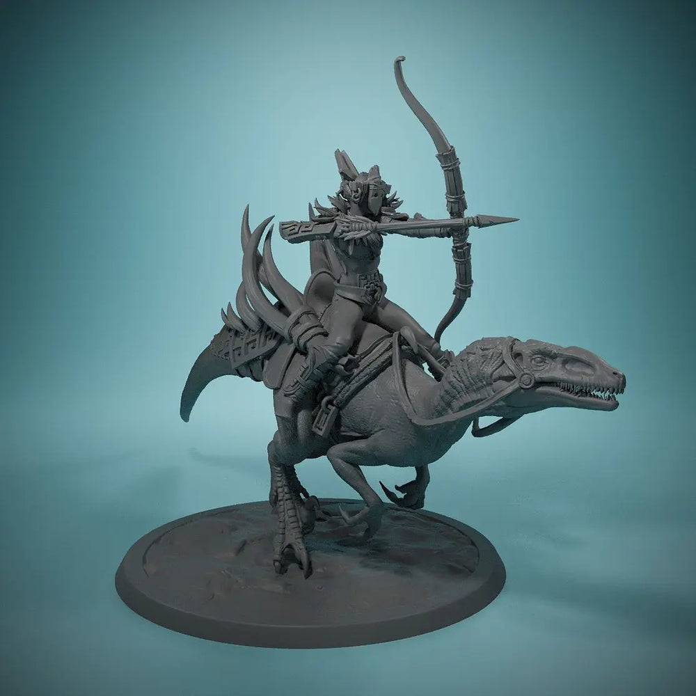 72mm Dragon-Mounted Archer, Resin Model Figure Kit, Fantasy Theme, Unassembled and Unpainted