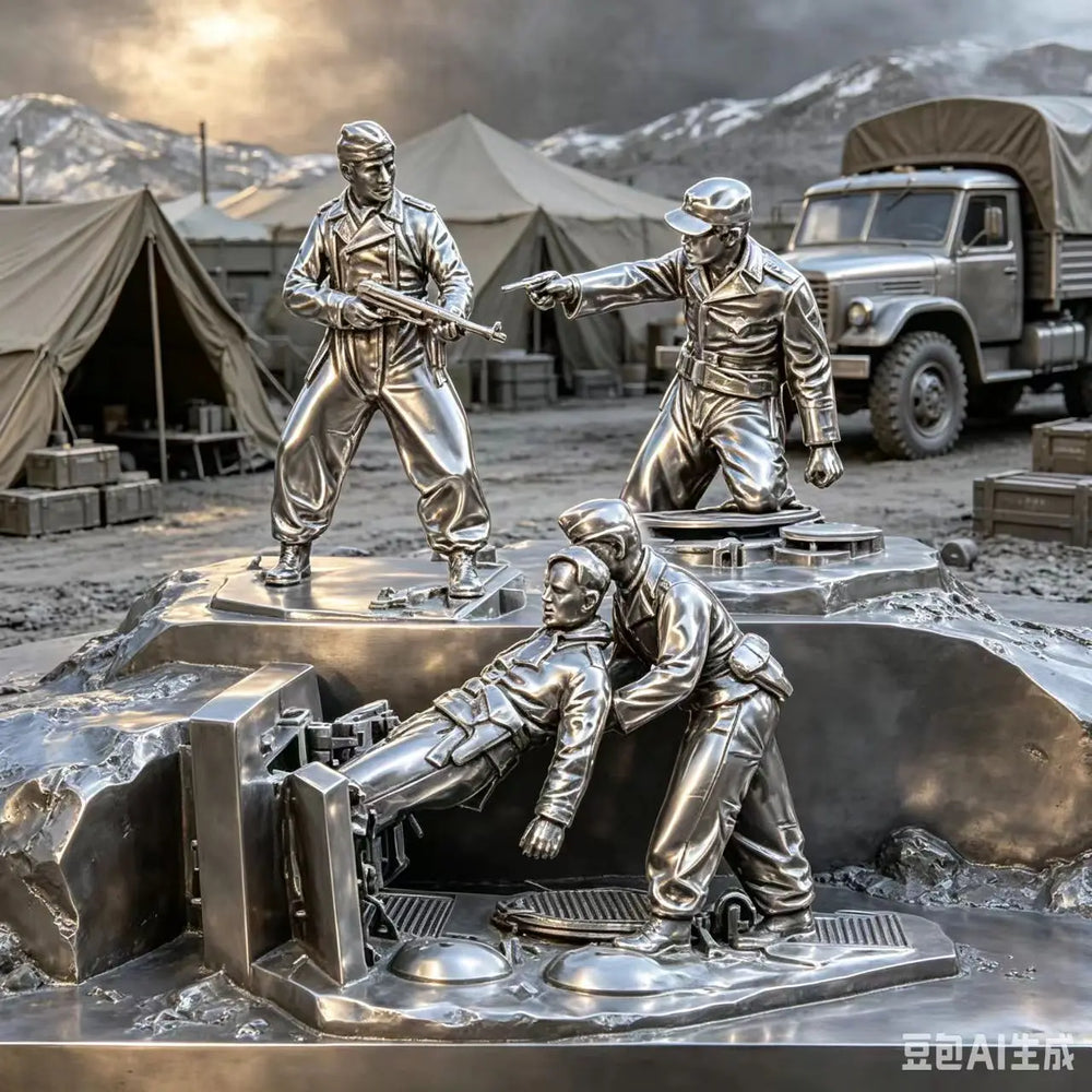 1/35 WWII German MG42 Machine Gun Crew in Combat, 4 Figures, Resin Model Figure Kit, Unassembled and Unpainted