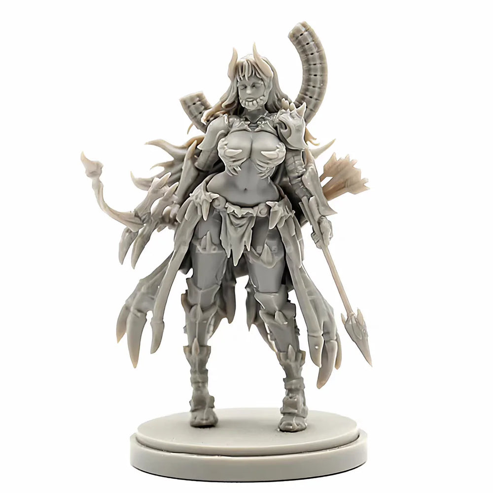 30mm Dark Fantasy Demonic Warrior, Resin Model Figure Kit, Fantasy Theme, Unassembled and Unpainted