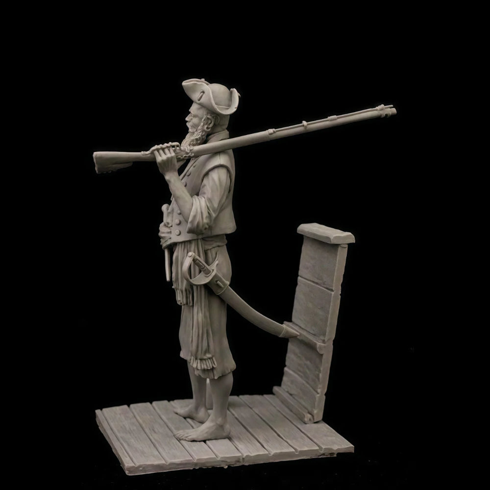 75mm Napoleonic Pirate, Resin Model Figure Kit, Unassembled and Unpainted