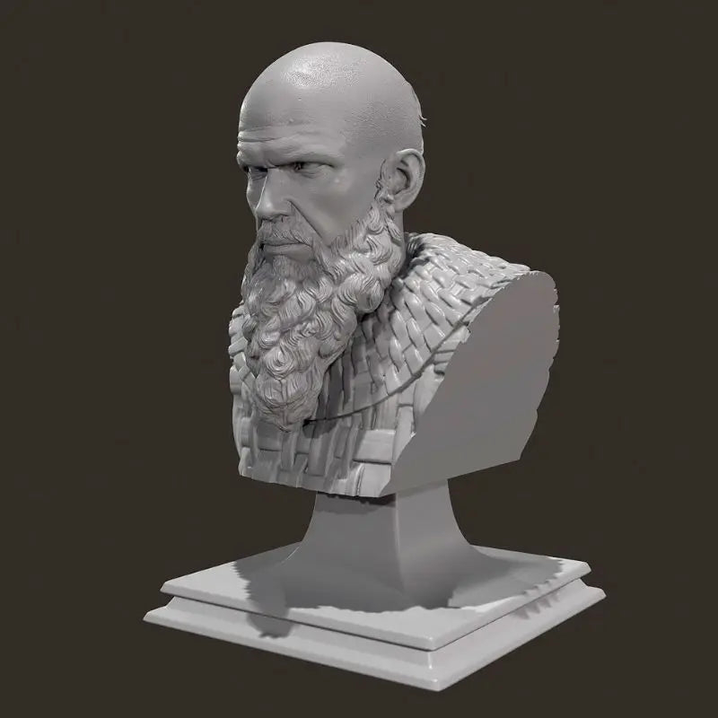 70mm Medieval Barbarian, Resin Model Bust Kit, Unassembled and Unpainted