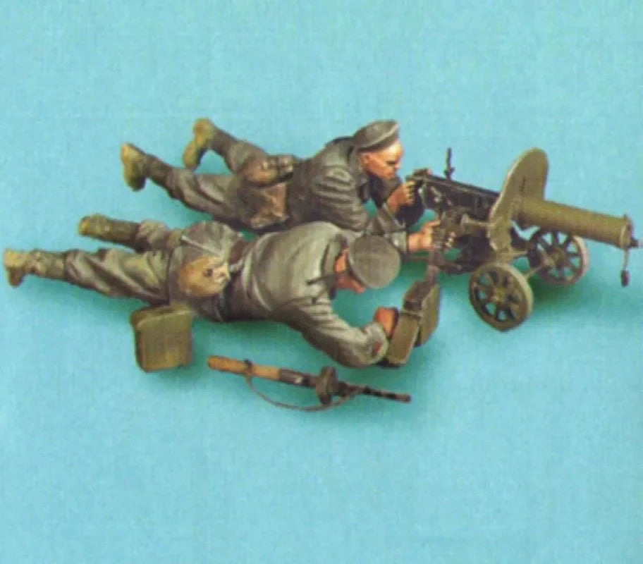 1/35 WWI Machine Gun Crew, 2 Figures, Resin Model Figure Kit, Unassembled and Unpainted