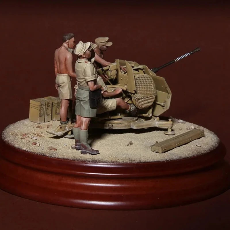 1/35 WWII German DAK Flak 38 Crew, 9 Figures, Resin Model Figure Kit, Unassembled and Unpainted