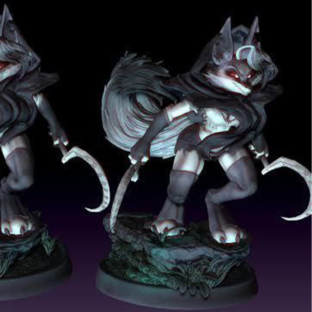 1/24 Wolf Warrior, Resin Model Figure Kit, Fantasy Theme, Unassembled and Unpainted