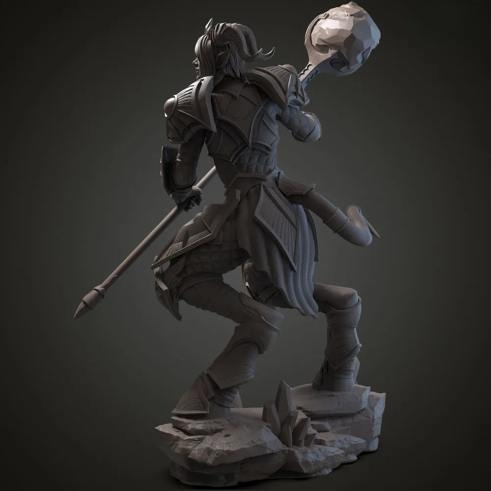 Draenei Humanoid Leader, Resin Model Figure Kit, Fantasy Theme, Unassembled and Unpainted