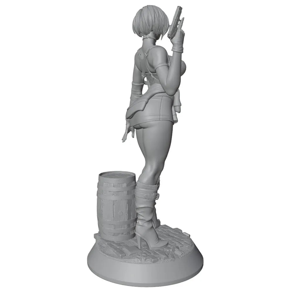 1/24 Female Tactical Operator with Dual Rifles, Resin Model Figure Kit, Fantasy Theme, Unassembled and Unpainted
