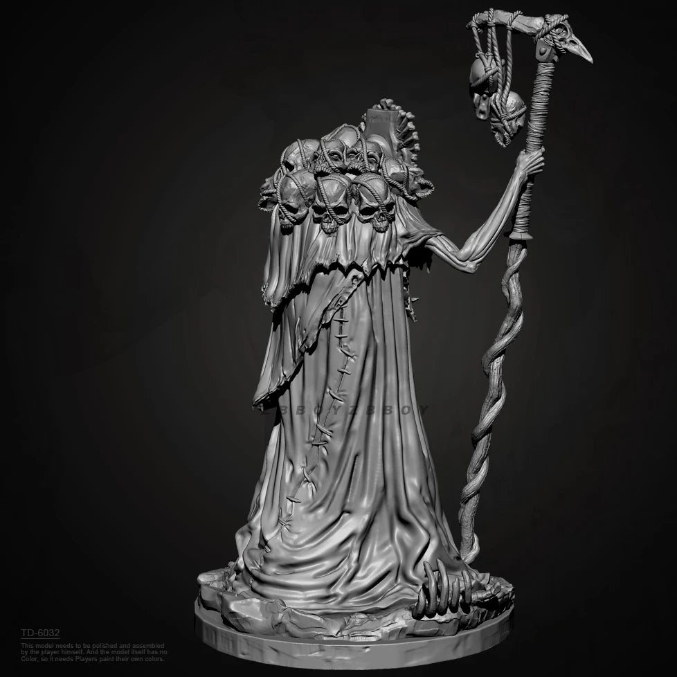 75mm Death Knight Skeleton, Resin Model Figure Kit, Fantasy Theme, Unassembled and Unpainted