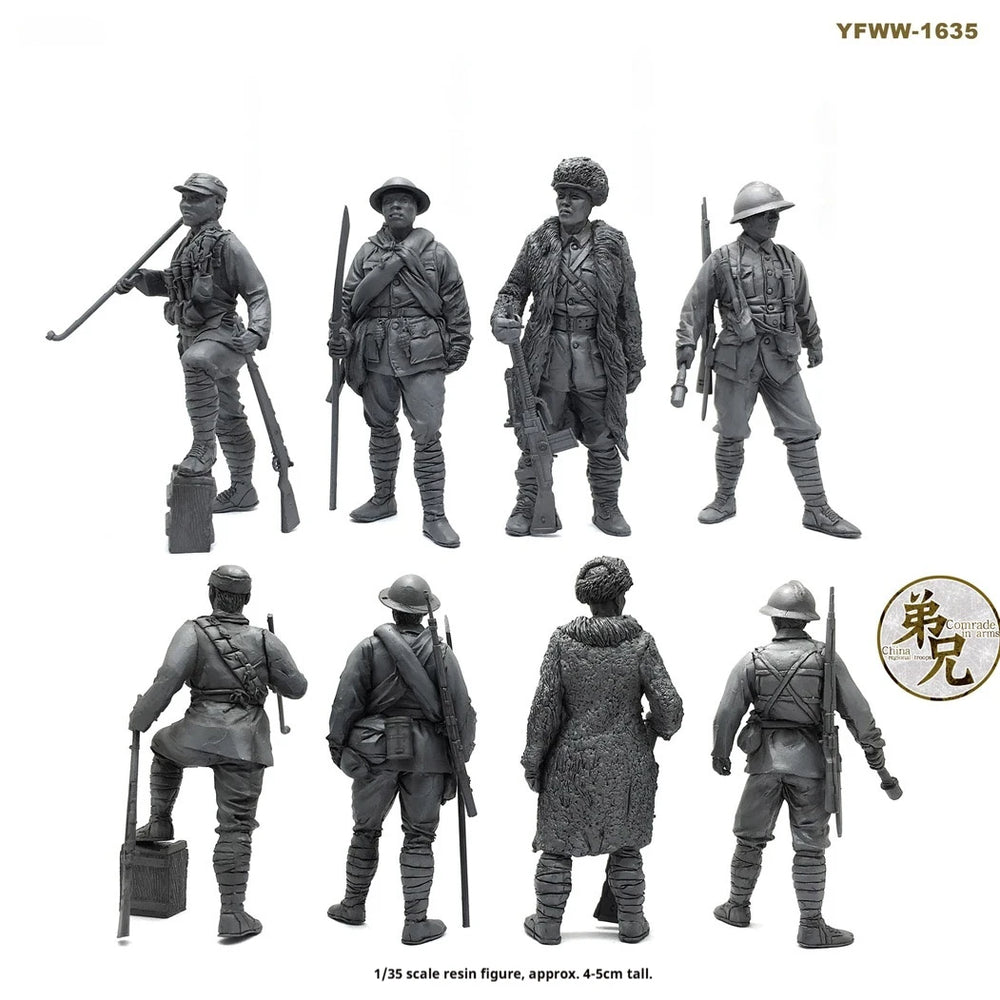 1/35 WWI Japanese Infantry with Bayonets, 12 Figures, Resin Model Figure Kit, Unassembled and Unpainted