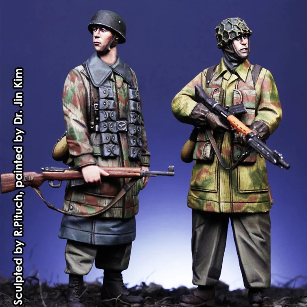 1/35 WWII German Fallschirmjäger Combat Squad, 6 Figures, Resin Model Figure Kit, Unassembled and Unpainted