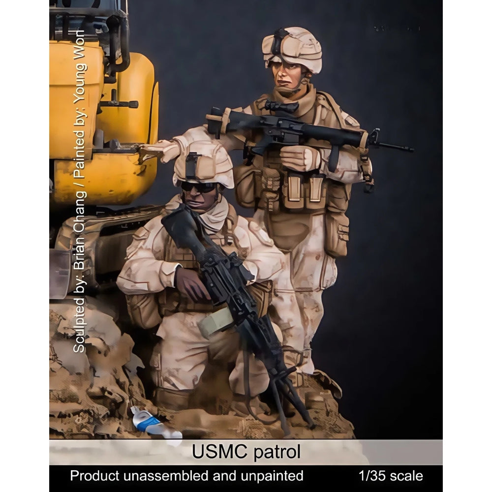 1/35 Modern US Marine Corps Patrol, 4 Figures, Resin Model Figure Kit, Unassembled and Unpainted