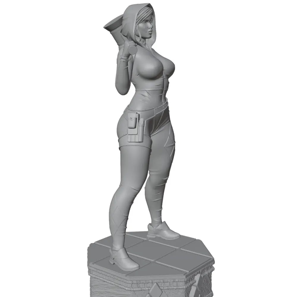 75mm Female Warrior with Axe, Resin Model Figure Kit, Unassembled and Unpainted