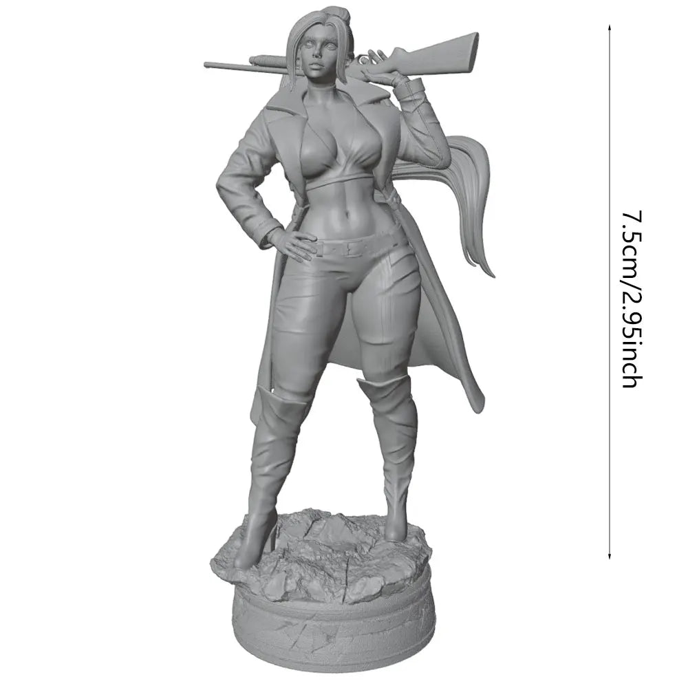 75mm Female Tactical Operator, Resin Model Figure Kit, Unassembled and Unpainted