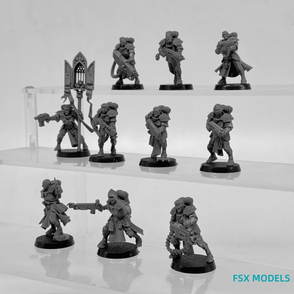 Heavy Infantry Squad, 38 Figures, Resin Model Figure Kit, Sci-Fi Theme, Unassembled and Unpainted