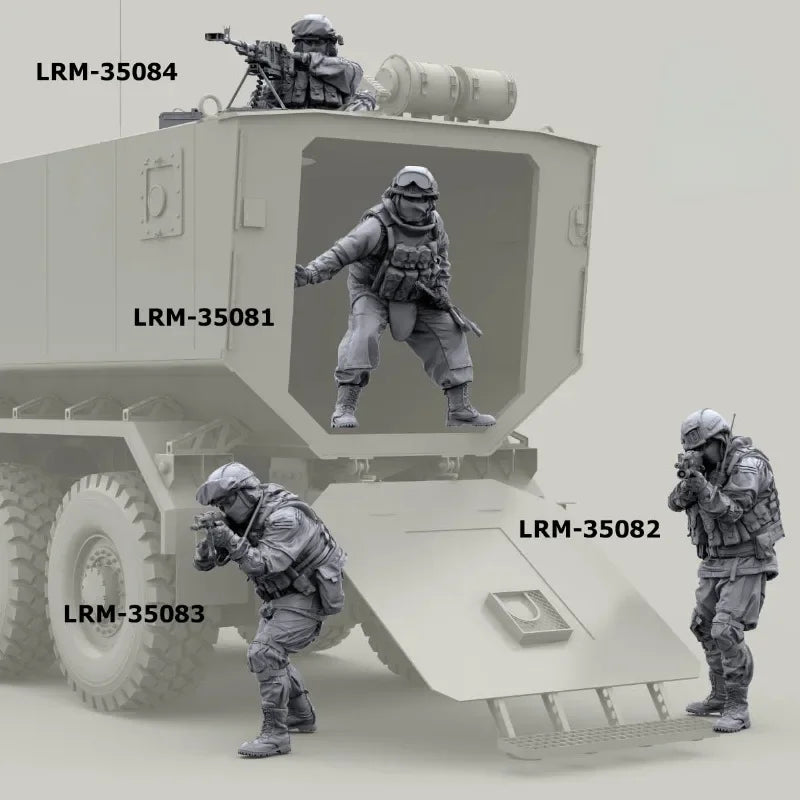1/35 Modern Russian Tactical Infantry Squad, 4 Figures, Resin Model Figure Kit, Unassembled and Unpainted