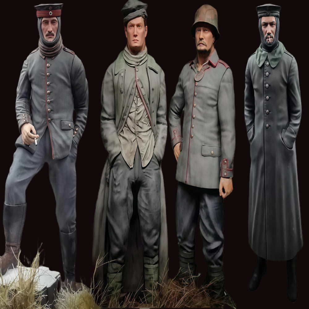 1/35 WWI Austro-Hungarian Infantry, 4 Figures, Resin Model Figure Kit, Unassembled and Unpainted