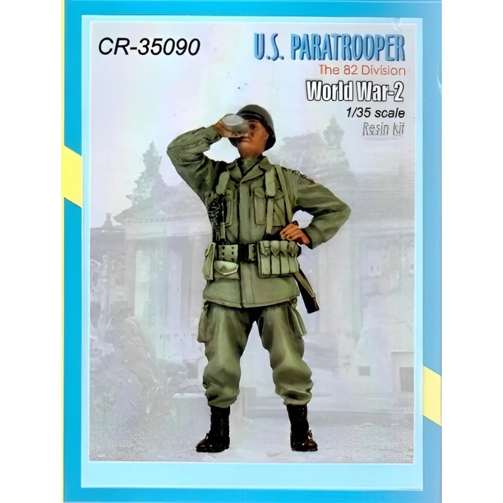 1/35 WWII U.S. Airborne Paratrooper, Resin Model Figure Kit, Unassembled and Unpainted