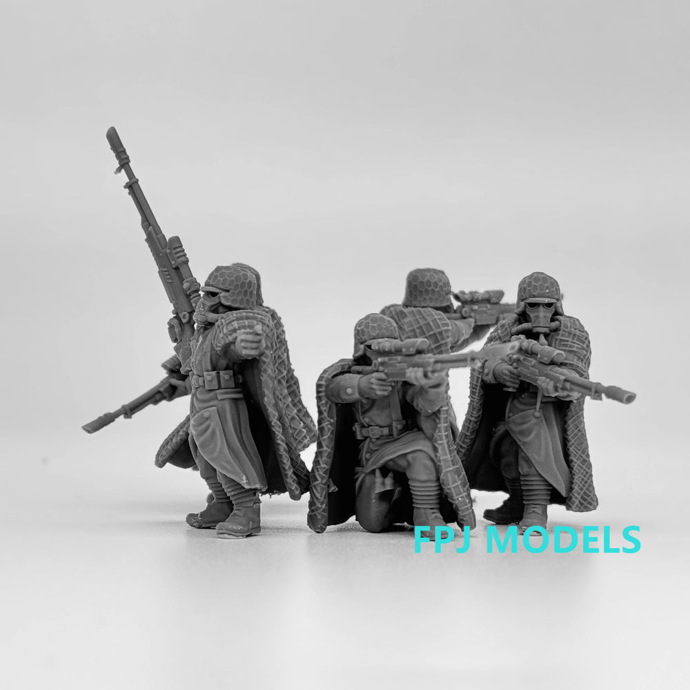 28mm Grim Guard Snipers, 5 Figures, Resin Model Figure Kit, Fantasy Theme, Unassembled and Unpainted