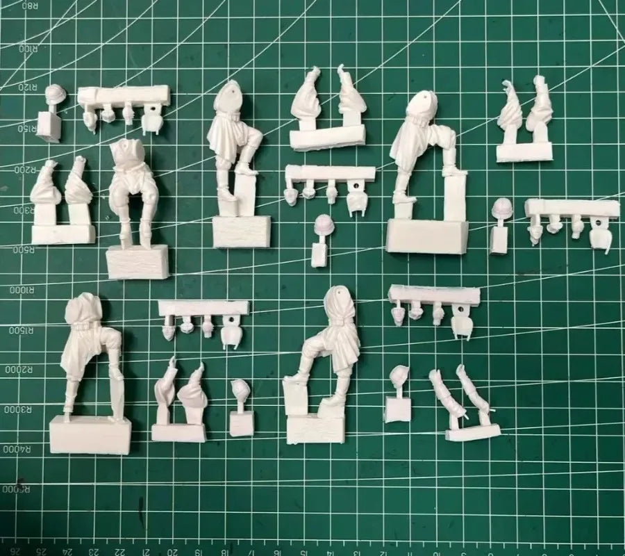 1/35 WWII Artillery Crew with Field Gun, 5 Figures, Resin Model Figure Kit, Unassembled and Unpainted