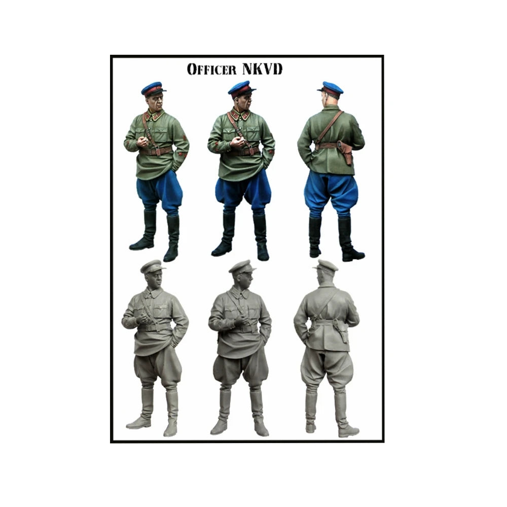 1/35 WWII Soviet NKVD Officer, Resin Model Figure Kit, Unassembled and Unpainted