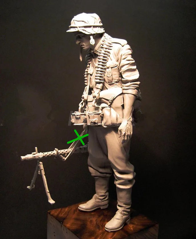 1/16 WWI German Machine Gunner, Resin Model Figure Kit, Unassembled and Unpainted