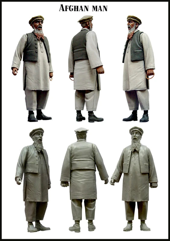 1/35 WWI Afghan Soldiers, 6 Figures, Resin Model Figure Kit, Unassembled and Unpainted