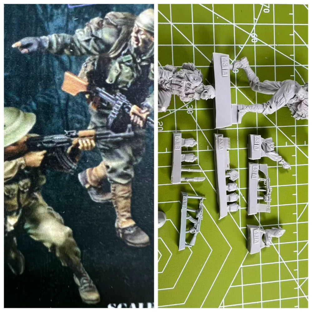 1/35 Modern US Navy SEAL Squad with Prone Sniper, 2 Figures, Resin Model Figure Kit, Unassembled and Unpainted