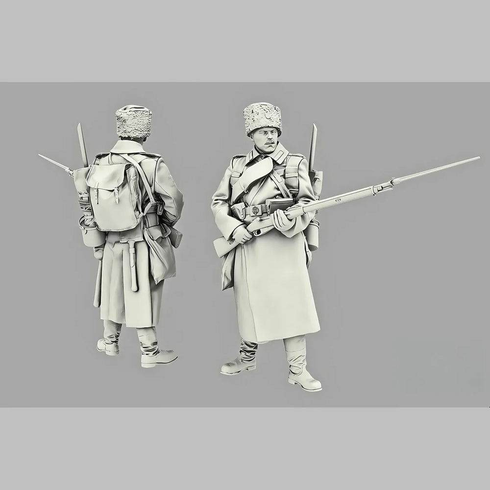 1/35 WWI Russian Imperial Infantry Combat Squad, 5 Figures, Resin Model Figure Kit, Unassembled and Unpainted