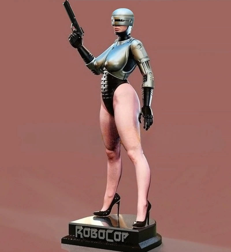 1/24 Modern Sci-Fi Female Robocop Warrior, Resin Model Figure Kit, Unassembled and Unpainted