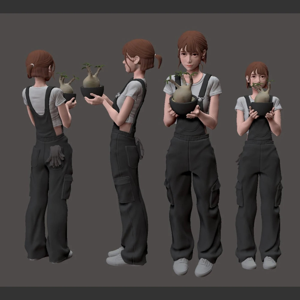 1/12 Modern Woman Botanical Garden, Resin Model Figure Kit, Unassembled and Unpainted