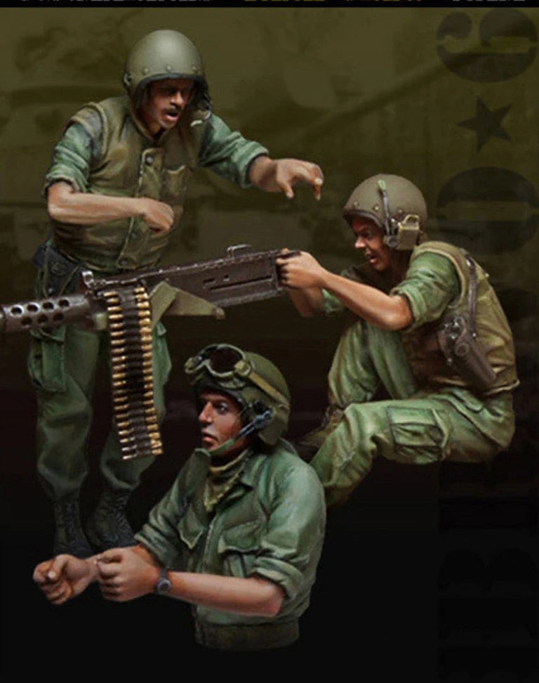 1/35 WWII Allied Soldiers, 3 Figures, Resin Model Figure Kit, Unassembled and Unpainted
